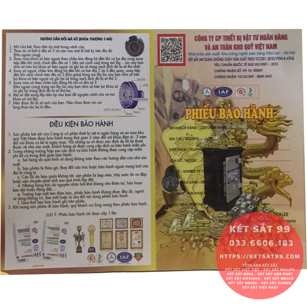 Két sắt Welko KCC200, Khóa cơ (Mã: KCC-COW-200)