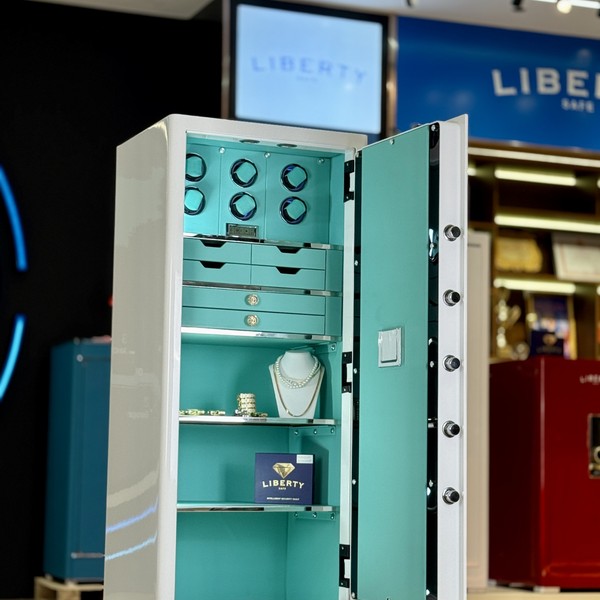 Két sắt đồng hồ Liberty LB1500 Pro 6 Watch Winder Valis trắng ánh kim